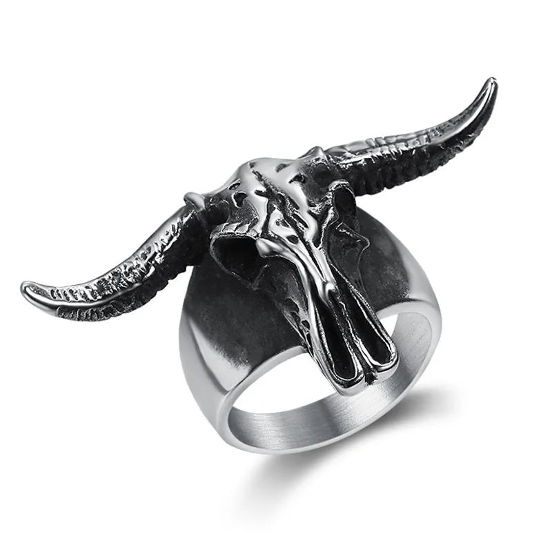 Vintage Ram Skull  Sterling Silver Ring