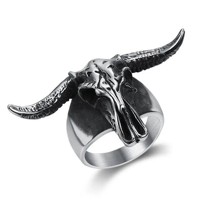 Vintage Ram Skull  Sterling Silver Ring