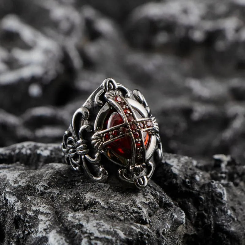 Vintage Ruby  Sterling Silver Ring