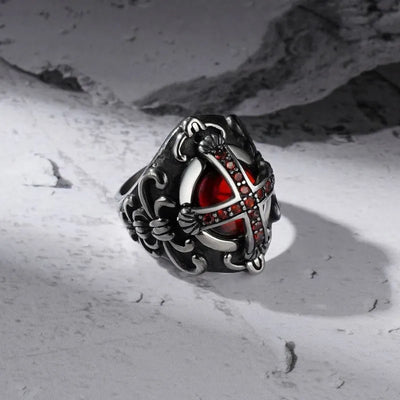 Vintage Ruby  Sterling Silver Ring