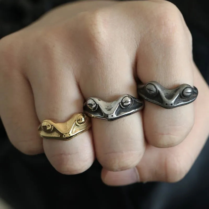 Vintage Simple  Sterling Silver Frog Ring