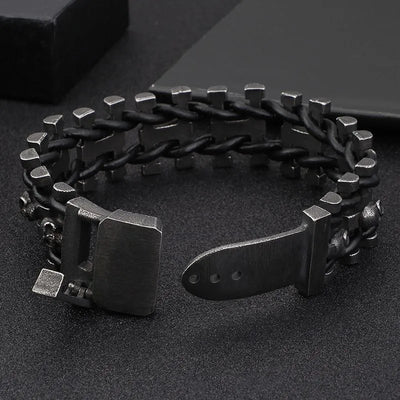 Vintage Skull Hairband Sterling Silver Bracelet