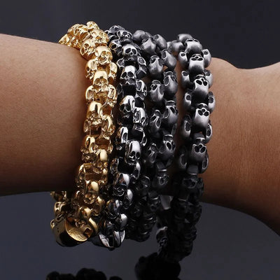 Vintage Skull Sterling Silver Bracelet