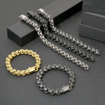 Vintage Skull Sterling Silver Bracelet