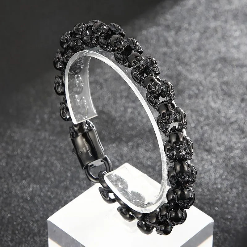 Vintage Skull Sterling Silver Bracelet