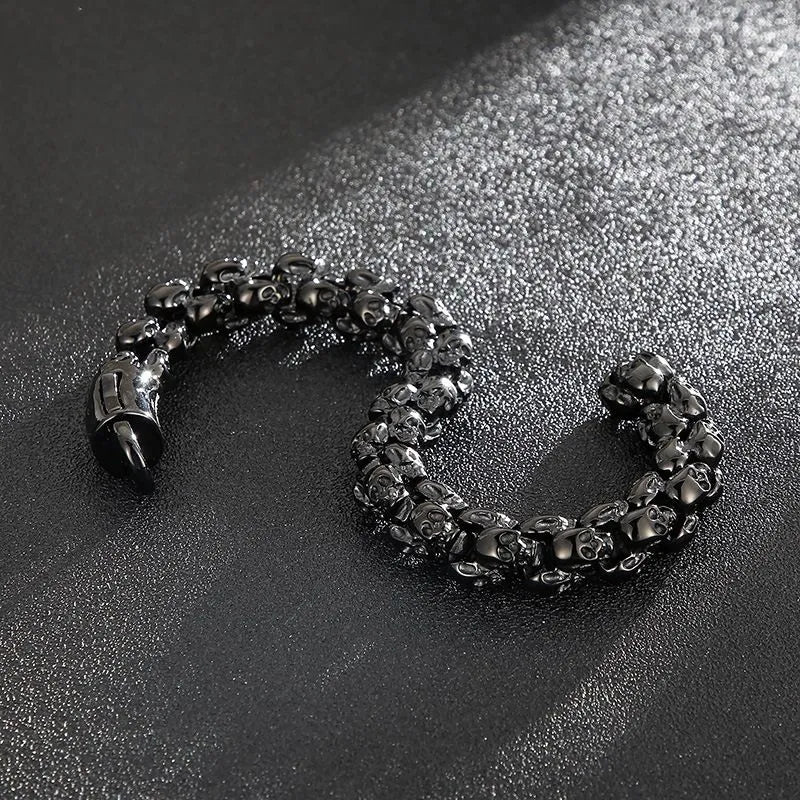 Vintage Skull Sterling Silver Bracelet