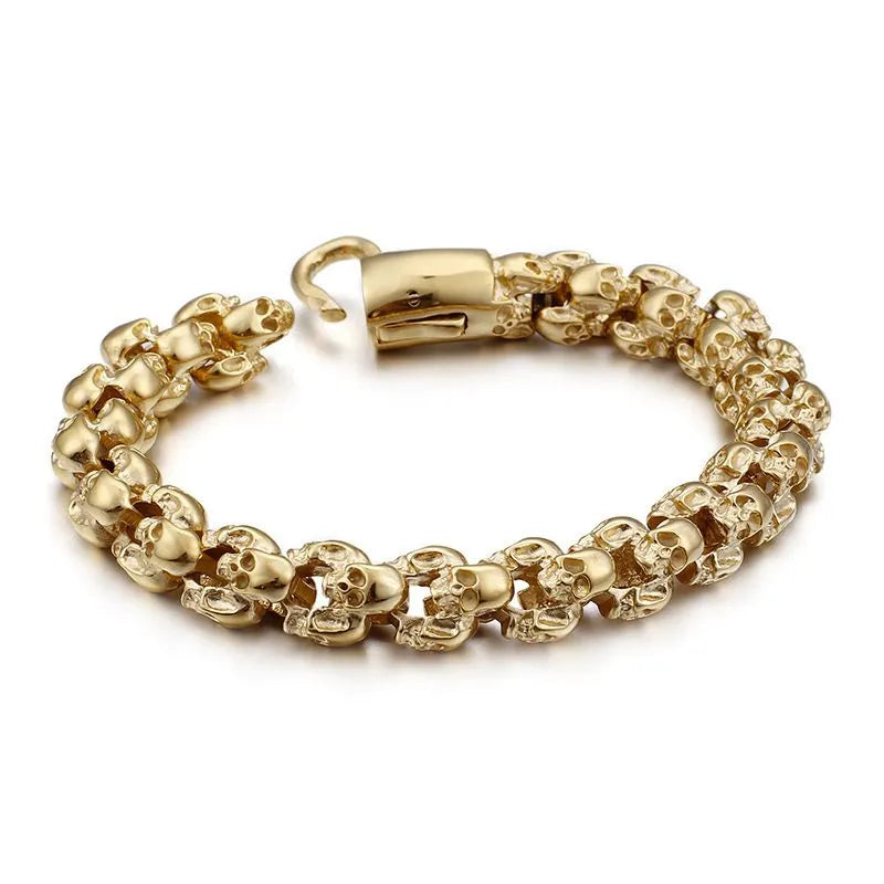 Vintage Skull Sterling Silver Bracelet
