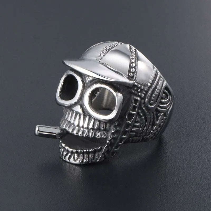 Vintage Skull  Sterling Silver Ring