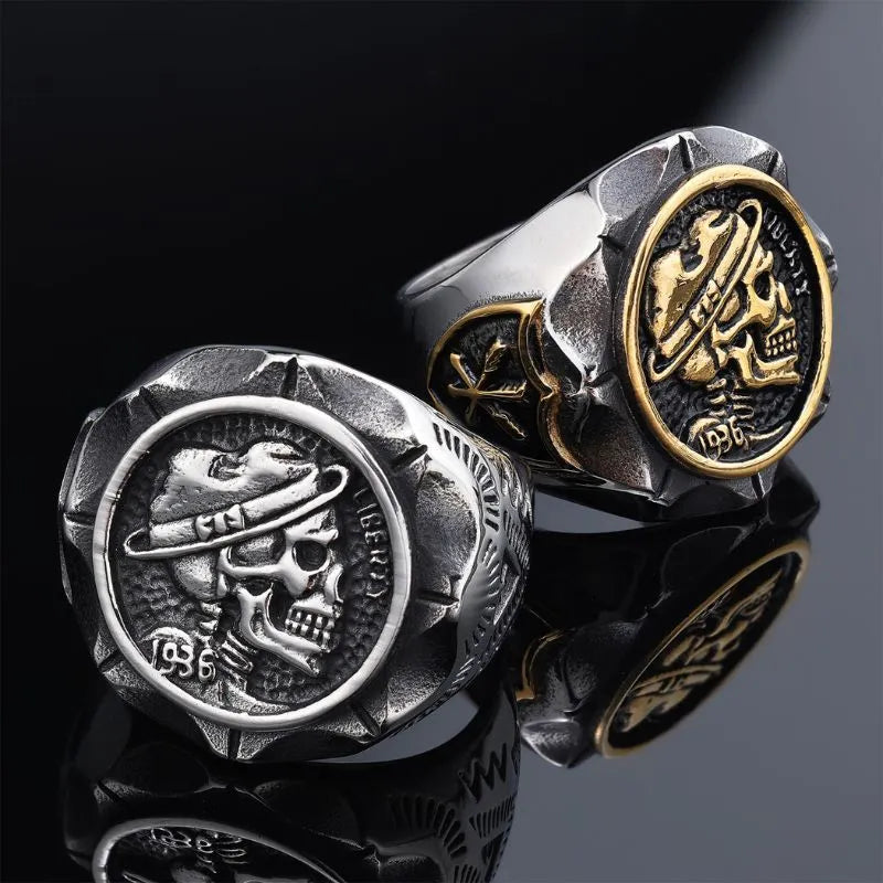 Vintage Skull  Sterling Silver Ring