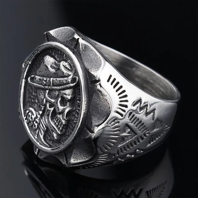Vintage Skull  Sterling Silver Ring