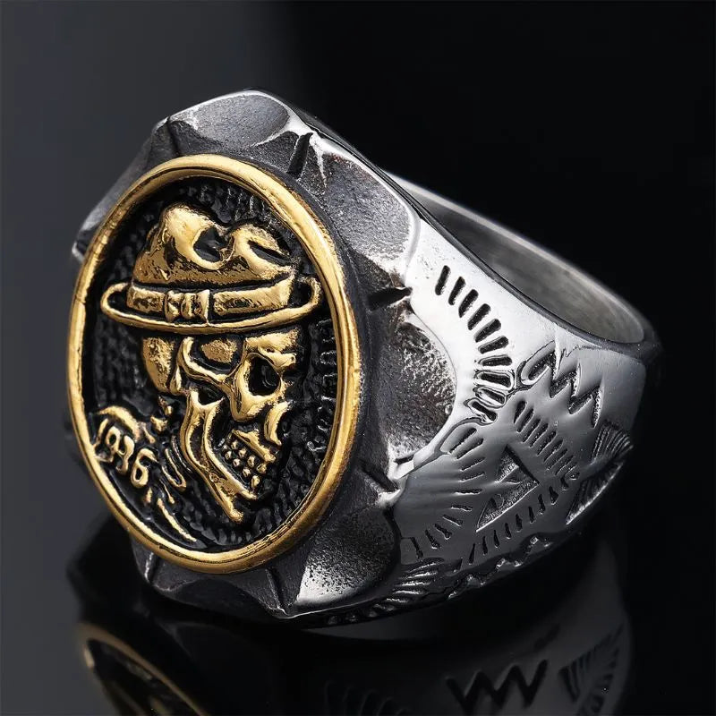 Vintage Skull  Sterling Silver Ring