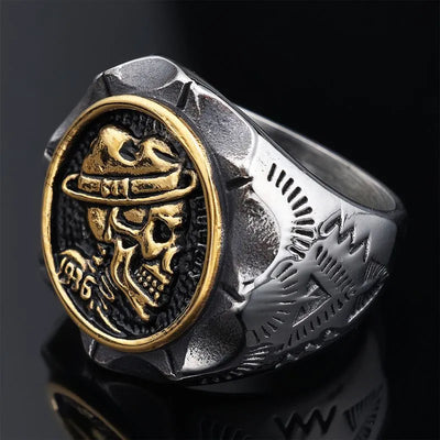 Vintage Skull  Sterling Silver Ring