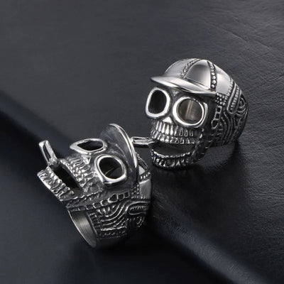 Vintage Skull  Sterling Silver Ring