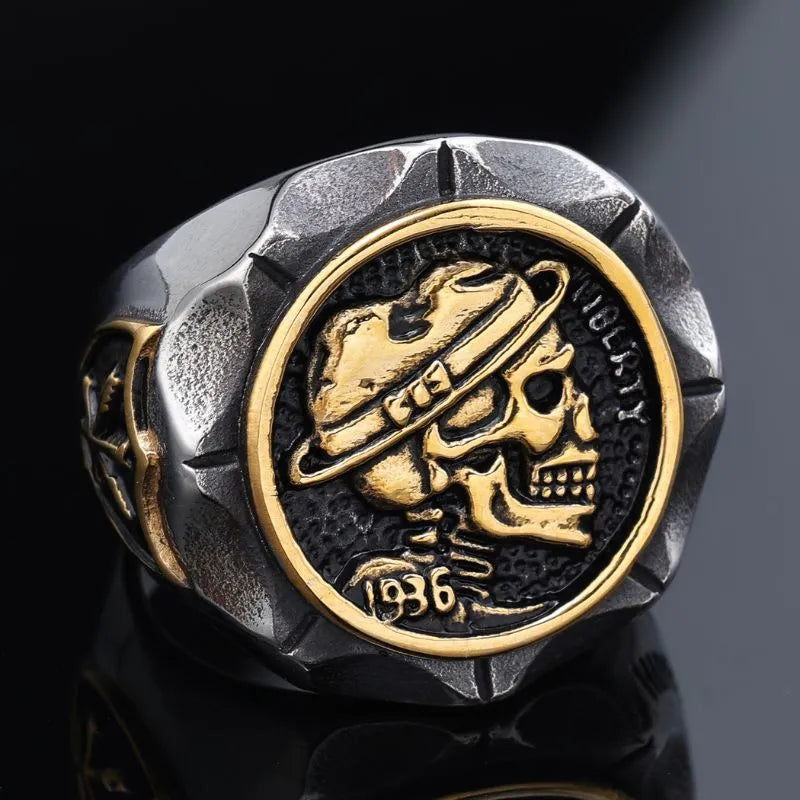 Vintage Skull  Sterling Silver Ring