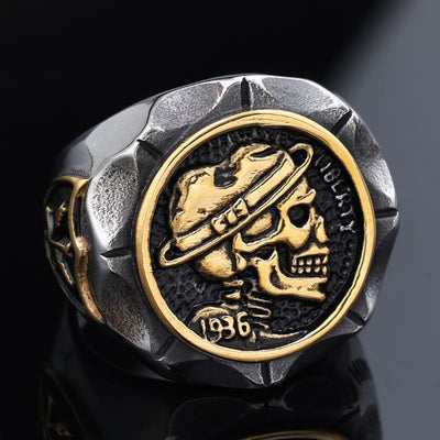 Vintage Skull  Sterling Silver Ring