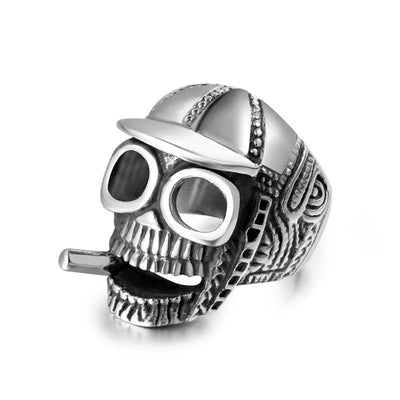 Vintage Skull  Sterling Silver Ring