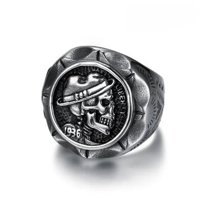 Vintage Skull  Sterling Silver Ring