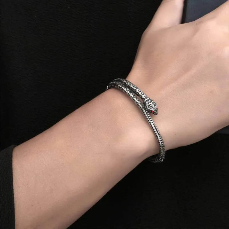 Vintage Snake Sterling Silver Bracelet