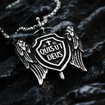 Vintage St Michael Cross Shield Pendant