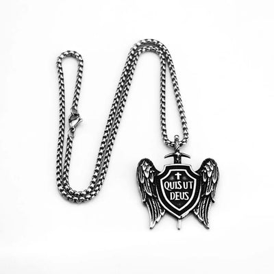 Vintage St Michael Cross Shield Pendant
