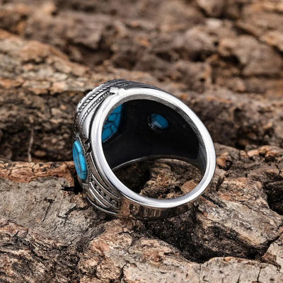 Vintage Three-Sided Blue Turquoise  Sterling Silver Ring