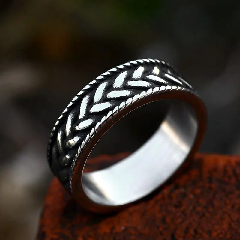 Vintage Twist Style  Sterling Silver Men Ring