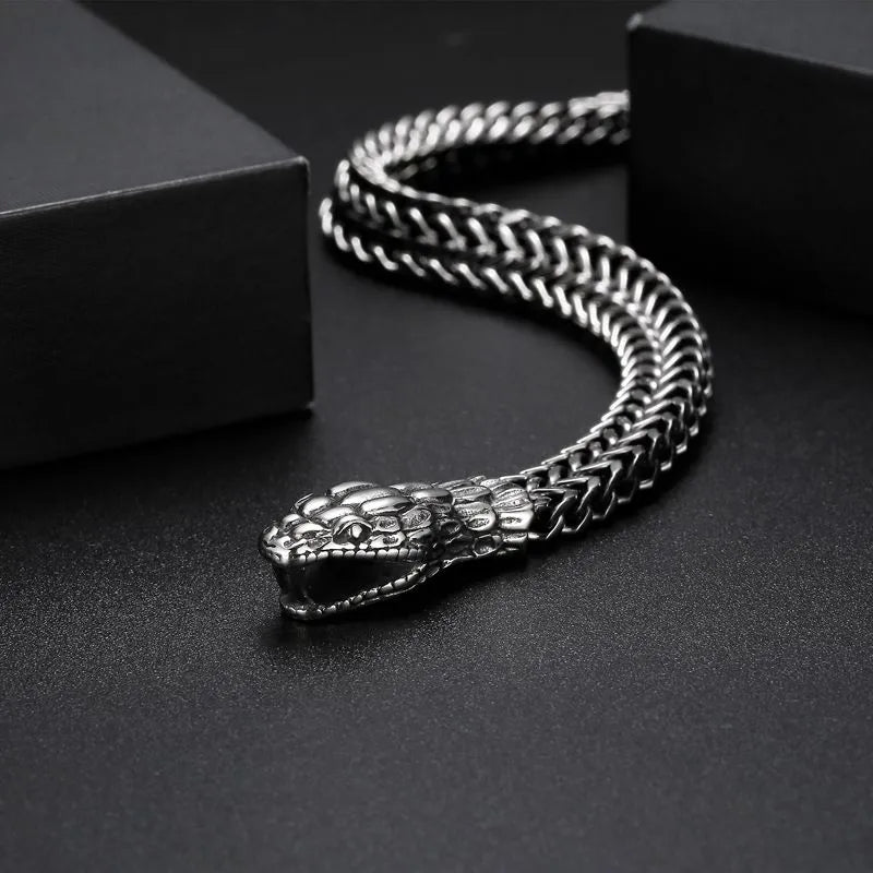 Vintage Two-headed Snake Sterling Silver Bracelet