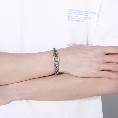 Vintage Two-headed Snake Sterling Silver Bracelet