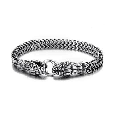 Vintage Two-headed Snake Sterling Silver Bracelet