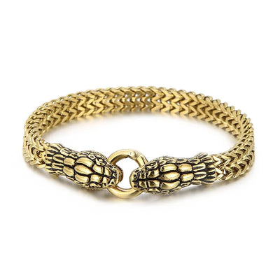 Vintage Two-headed Snake Sterling Silver Bracelet