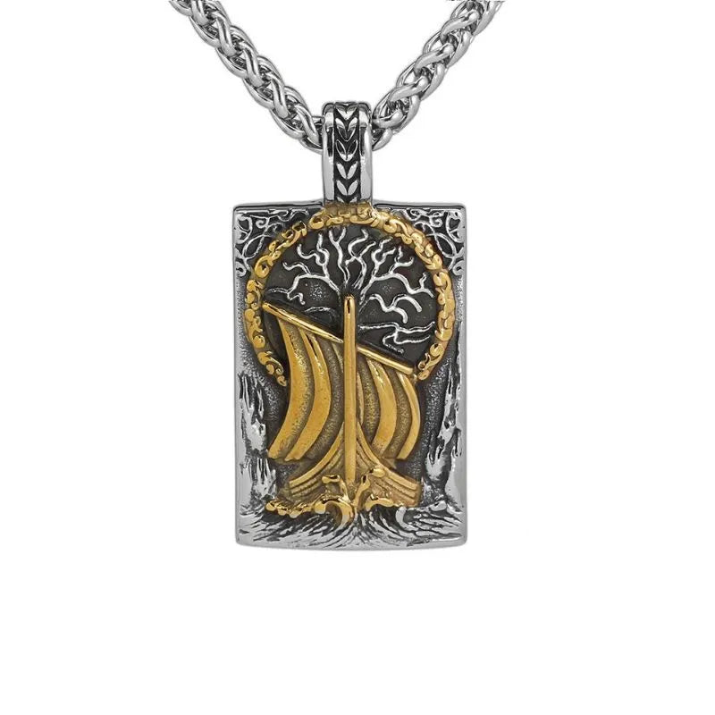 Vintage Viking Pirate Ship  Sterling Silver Pendant