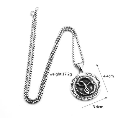Vintage Viking Rune Snake  Sterling Silver Pendant
