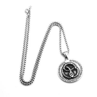 Vintage Viking Rune Snake  Sterling Silver Pendant