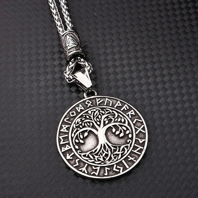 Vintage Viking Tree Of Life  Sterling Silver Pendant Necklace