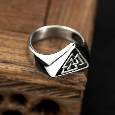 Vintage Viking Valknut  Sterling Silver Ring