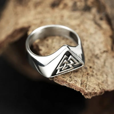 Vintage Viking Valknut  Sterling Silver Ring