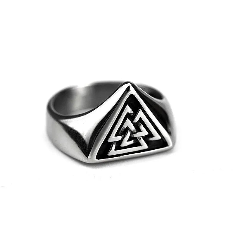Vintage Viking Valknut  Sterling Silver Ring