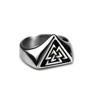 Vintage Viking Valknut  Sterling Silver Ring