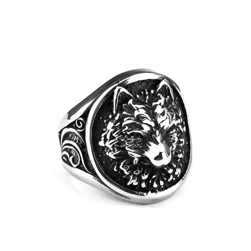 Vintage Viking Wolf  Sterling Silver Ring
