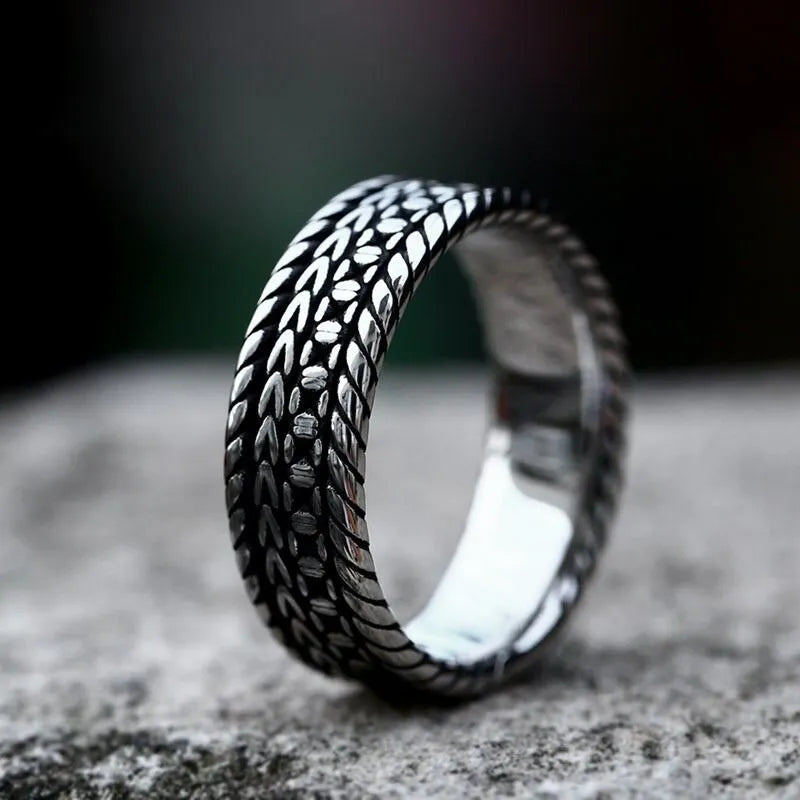 Vintage Wheat Pattern  Sterling Silver Ring