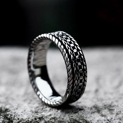 Vintage Wheat Pattern  Sterling Silver Ring