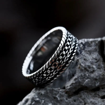 Vintage Wheat Pattern  Sterling Silver Ring