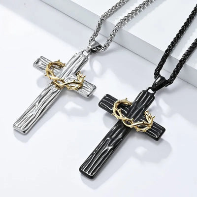 Vintage Wreath Cross Pendant