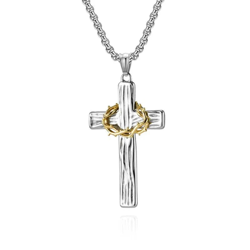 Vintage Wreath Cross Pendant