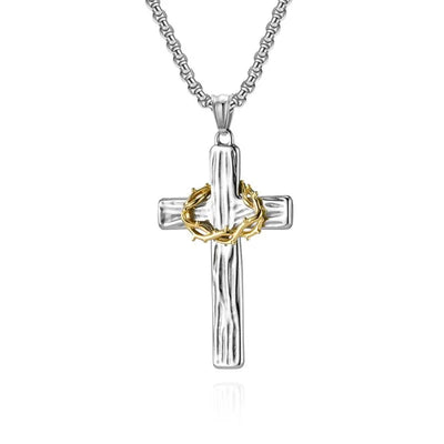 Vintage Wreath Cross Pendant