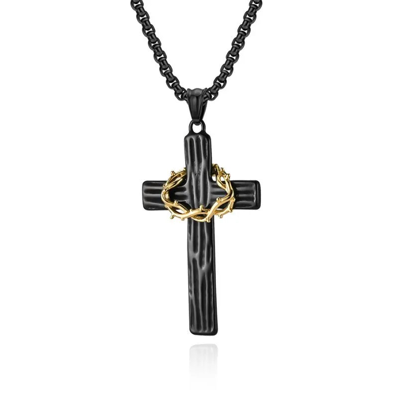 Vintage Wreath Cross Pendant