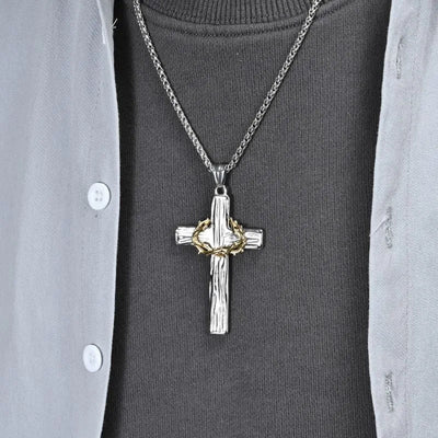 Vintage Wreath Cross Pendant