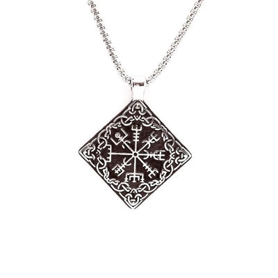 Viking Compass   Sterling Silver Pendant Necklace