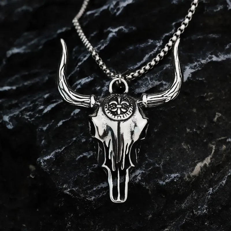 Vintage Bull Head  Sterling Silver Pendant
