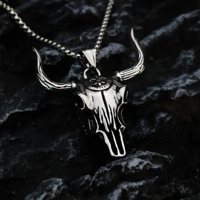 Vintage Bull Head  Sterling Silver Pendant